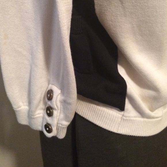 F21 black & white dressy cardigan - Picture 3 of 4