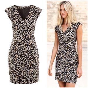 H&M Leopard Print Fitted Dress