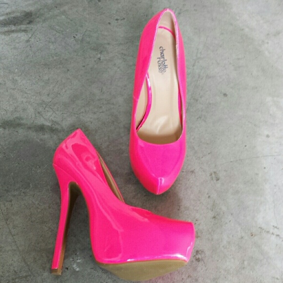 NEW Neon bright pink barbie pump heels