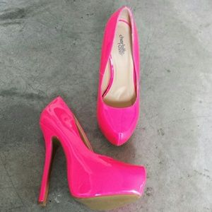 NEW Neon bright pink barbie pump heels