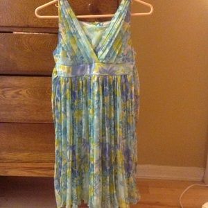 Blue and green flower dress