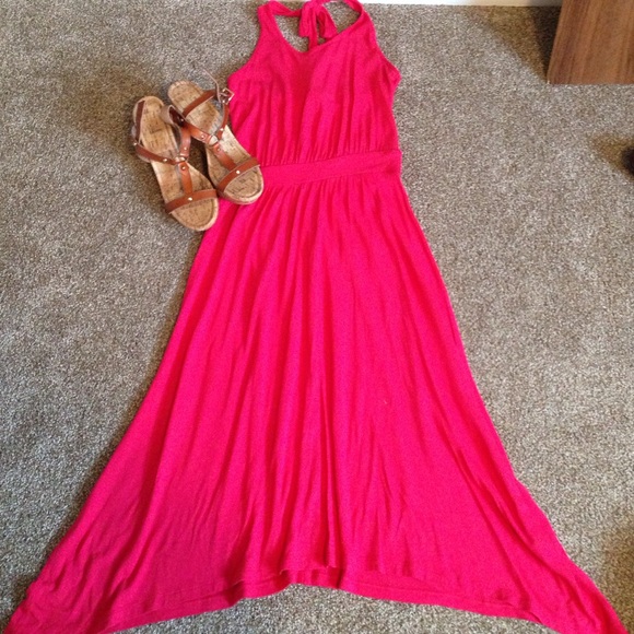 Pink halter dress