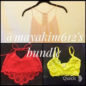 Coral crop cut out halter top