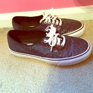 Galaxy looking ! Black sparkle vans