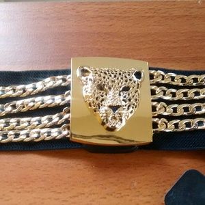 Elastic Tiger Medallion Fashion Belt