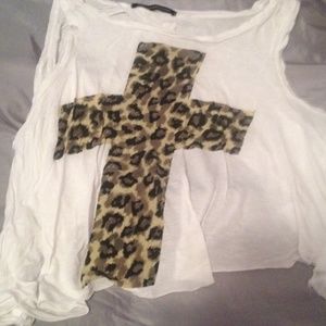 Cheetah cross open back top