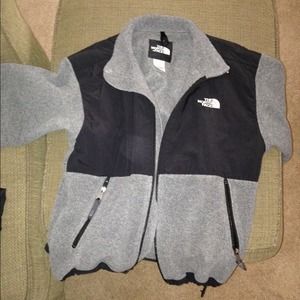 Grey/black north face youth xl