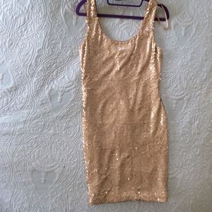 gold sequined dress