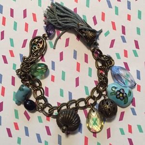 Funky blue and dark nickel bracelet