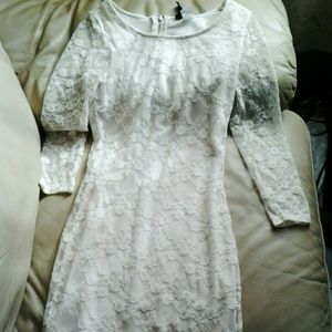 Nude cream lace dress