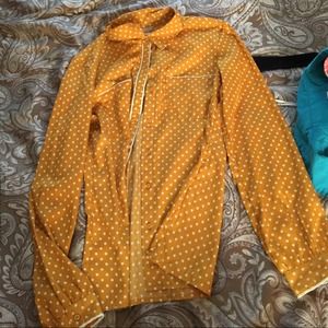 BananaRepublic polka dot button up shirt!