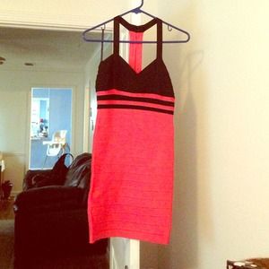 Bebe bandage dress pink/black