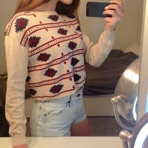 Forever 21 Long Sleeve Tribal Printed Top