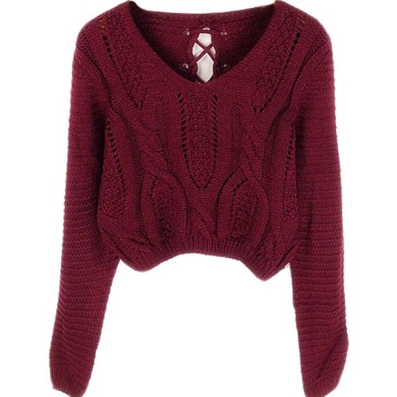 Red/maroon crop sweater