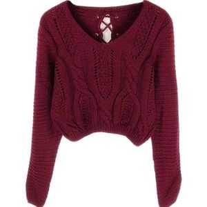 Red/maroon crop sweater