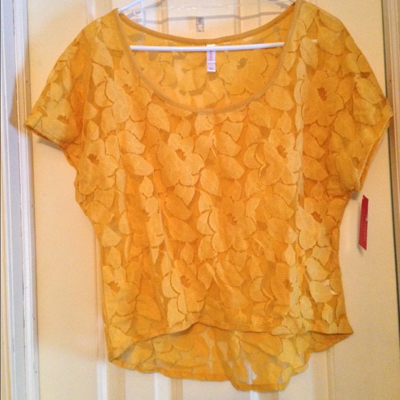 Yellow Lace High Low Shirt