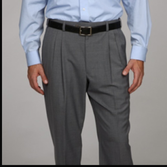 Sexy 34x30 Grey suit pants mens work dress slacks