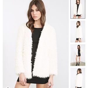 Forever 21 faux fur white jacket