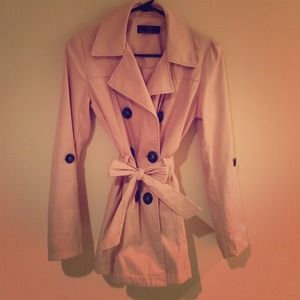 Pale pink trench coat