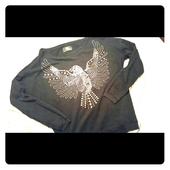 3/4 sleeve Rock & Republic embellished sweatshirt