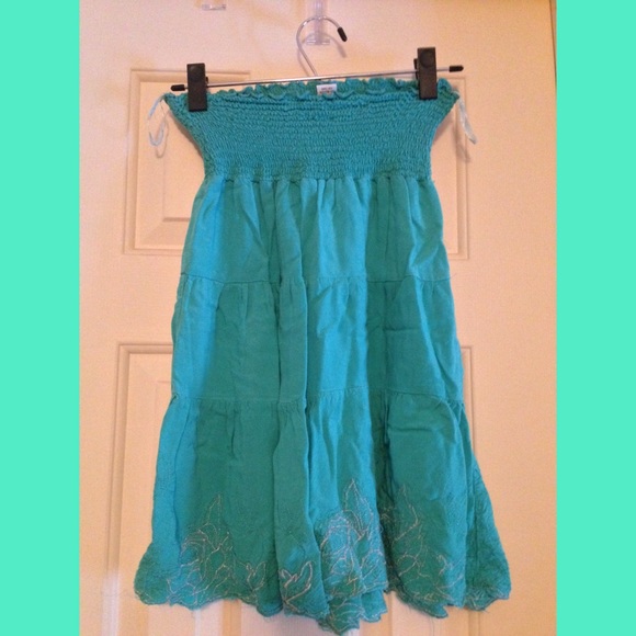 Teal Long Tube Top