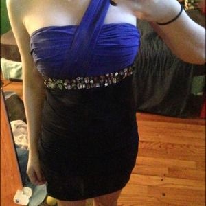 Blue one strap homecoming/party dress