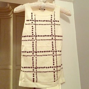 Ivory and black graphic sequin tank from Saks SOLD