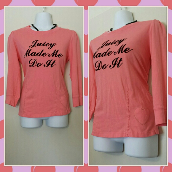 Juicy Couture Tops - NWT- "Juicy Made Me Do It" coral top