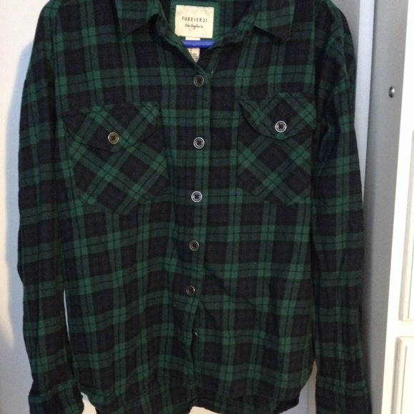Forever 21 green plaid flannel