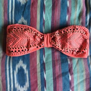 Coral Studded Bandeau Bikini Top