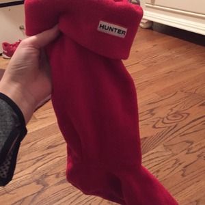 red never before worn hunter socks