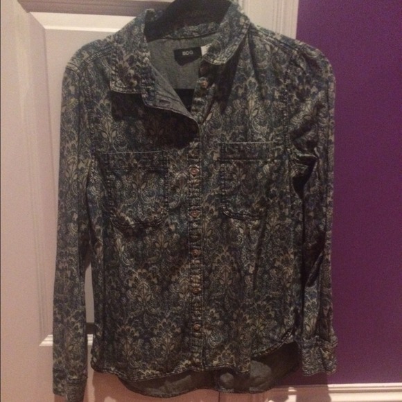 graphic button down