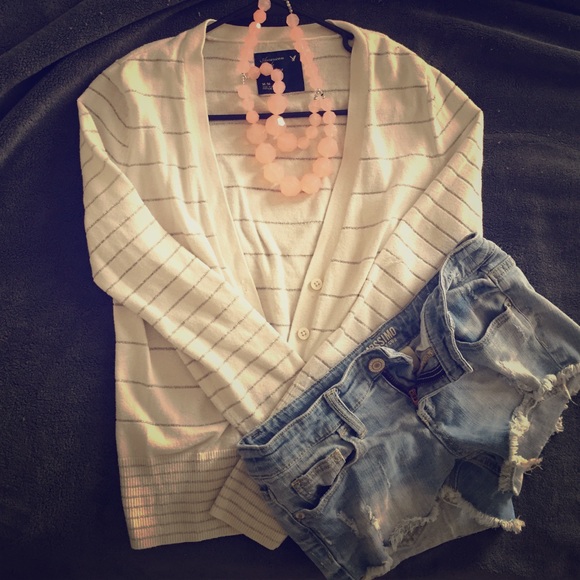 American Eagle Striped Caridgan