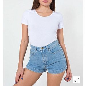 American Apparel Medium Wash Denim Cuff Short
