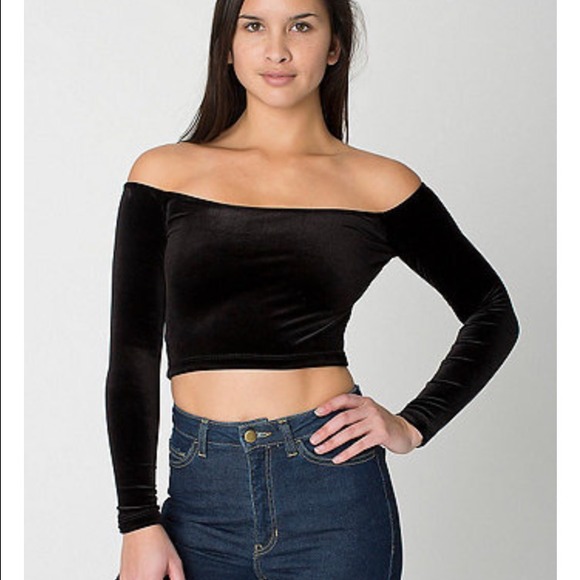 NWOT velvet off shoulder top
