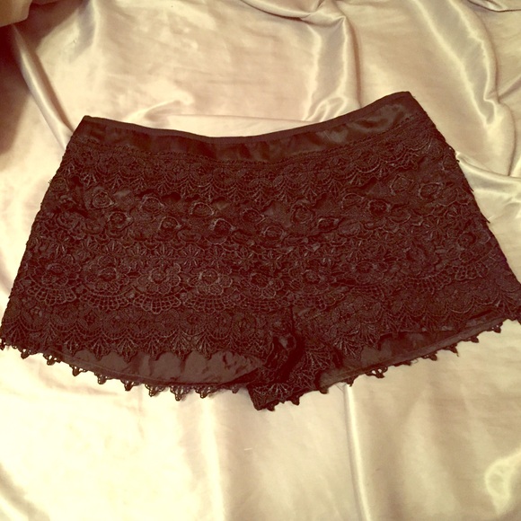 Black lace shorts