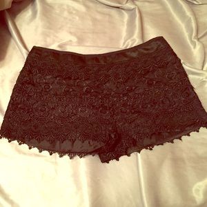 Black lace shorts