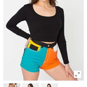 American Apparel Stretch Twill Color Block Short