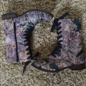 Floral Combat Boots