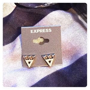 Stylish Pave Pyramid Studs
