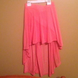 Coral/ pink high low skirt