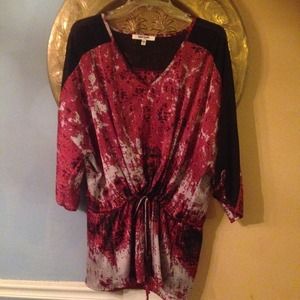 Print Dolman Sleeve Blouse