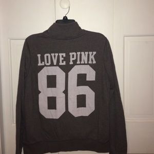 PINK Half-Zip (Grey)