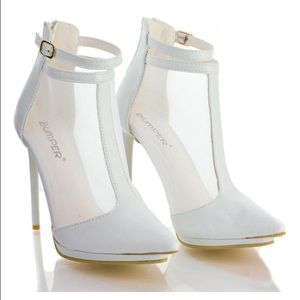 POINTY TOE  PLATFORM ANKLE STRAP STILETTO BOOT