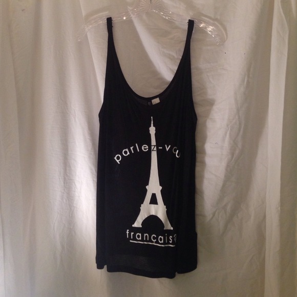 Divided Black and White Graphic Tank