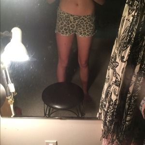 Cheetah print frayed shorts