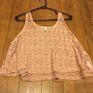 Blush F21 crochet crop top