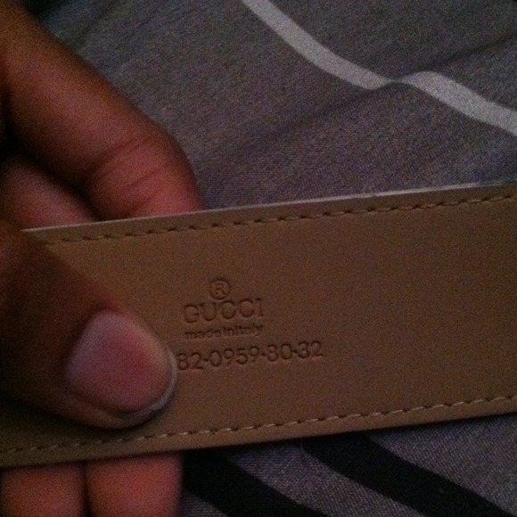 Authentic White Gucci belt size 42