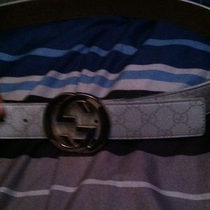 Authentic White Gucci belt size 42