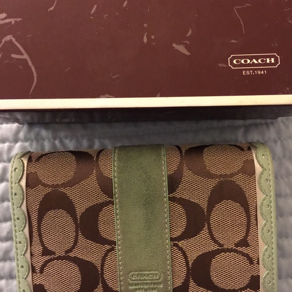 Authentic coach wallet in mint color.